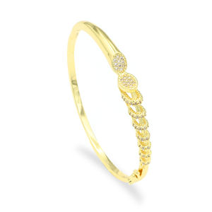 Di alta qualità 18K oro placcato in ottone zircone disegno geometrico braccialetto per le signore impermeabile nuovo stile di moda europa stati uniti - Product Image 3