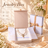 Elegante Scatola Regalo per Collana di Perle Stile Libro con Fiocco, Personalizzabile, Confezione in Carta per Collana di Perle