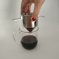 YOUJIU Filtre à café et thé pour infusion, en acier inoxydable 304, réutilisable, sans papier, à double anse pliable