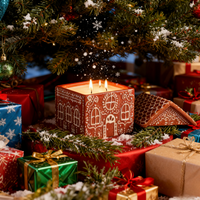 Pot à bougie en céramique fait main en forme de maison en pain d'épices avec couvercle - Décoration écologique pour la maison pour Noël - Vente en gros d'usine