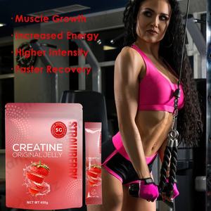 Amaz Premium gelatina di creatina fragola sapore di energia per il recupero di allenamento di crescita muscolare integratore Fitness senza zucchero vegano - Product Image 1
