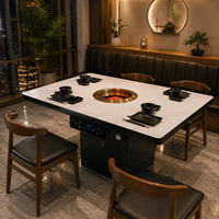 Table de barbecue commerciale Jilu résistante à l'usure, sans fumée et auto-purifiante avec échappement inférieur pour la cuisson de la viande en intérieur en milieu commercial