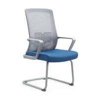 Chaise de bureau moderne en tissu maillé réglable, confortable, pivotante, avec appui-tête inclinable, pour une utilisation prolongée, structure en fer, accoudoirs fixes