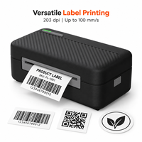Imprimante d'étiquettes thermiques de bureau IP-802 3 pouces Bluetooth USB 203dpi pour codes-barres et codes QR, idéale pour l'inventaire de détail