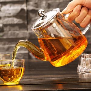 <span class=keywords><strong>Teiera</strong></span> di vetro resistente al calore su misura con infusore in acciaio inossidabile bollitore di vetro sicuro - Product Image 4