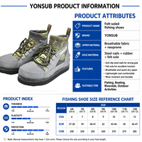 Bottes de pêche en néoprène premium YONSUB 5 mm avec semelle extérieure en feutre, chaussures de plongée durables à semelle épaisse antidérapante pour la plongée sous-marine et la pêche
