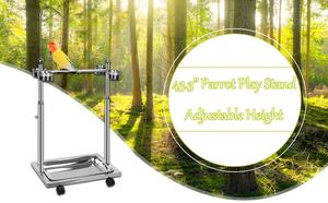 Kuşlar kafes aksesuarları kuş papağan standı paslanmaz çelik standı kuş kafesi kek üçgen standı papağan - Product Image 2