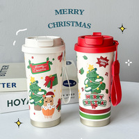 Gobelet isotherme classique de Noël en acier inoxydable pour étudiant, motif renne, grande capacité, tasse de voyage portable - Édition limitée Noël