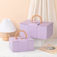 Boîte cadeau rigide de haute qualité avec poignée, en matériaux recyclés, réutilisable, gaufrage offset, grande capacité, pour anniversaires et mariages