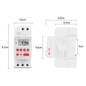 Minuterie sur rail DIN TM919B avec bouton rouge - Programmable, intervalle de 1 minute, 18 ON/OFF, charge de 30A, 110/230VAC, 24/12/5VDC, interrupteur horaire - Product Image 5