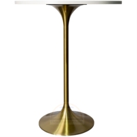 Vente directe d'usine haute ronde noir et or mdf balcon fil tables de bar à cocktails en acier inoxydable