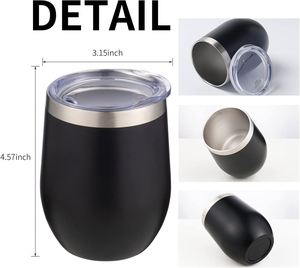 Taza de Cerveza y Café de 12 oz con Aislamiento al Vacío de Doble Pared, Tapa Transparente de Acero Inoxidable y Asa, Vaso de Viaje - Product Image 4