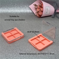 Palette de fards à paupières en cristal transparent 4 couleurs, étui à poudre vide en plastique, emballage personnalisé pour outils