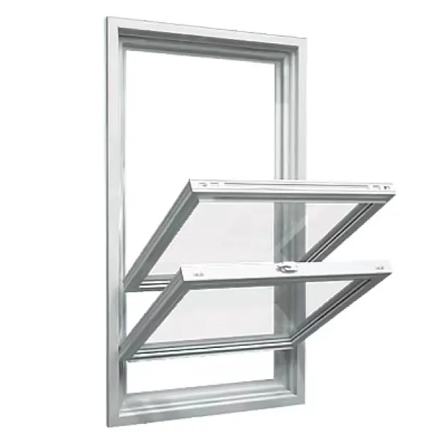 アメリカンスタイルのシングルハングアンドチルト窓垂直upvcスライディング窓サッシ二重窓