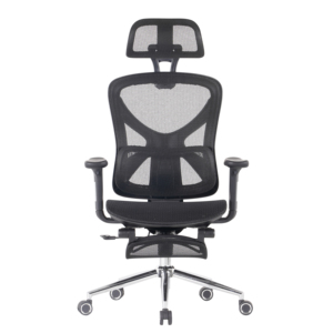 Office Recliner Chair with <b>Adjustable</b> Headrest Ergonomic Mesh Design Fabric Upholstery for Home Use with <b>Footrest</b> - Product Image 2