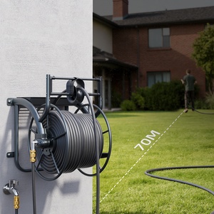 <span class=keywords><strong>Enrouleur</strong></span> de tuyau d'arrosage mural Andeca, manuel, avec raccord en laiton, en acier durable - Product Image 1