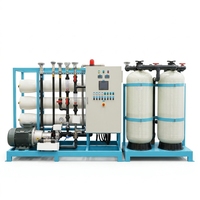 Système de filtration d'eau saumâtre personnalisable par osmose inverse, avec moteur de pompe contrôlé par PLC, 1000 L/heure, variateur de fréquence, contrôle du débit, garantie 1 an