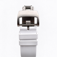 Montre haut de gamme pour homme 6101 en céramique blanche, mouvement à remontage manuel, cadran squelette transparent, montre de sport et d'affaires