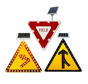 太阳能道路安全信号灯停止发光二极管闪烁太阳能交通标志铝标志