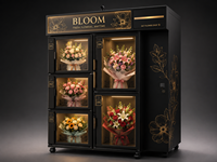 Distributeur automatique de bouquets de fleurs fraîches en métal ZX pour l'extérieur avec refroidissement par absorption et options de paiement multiples