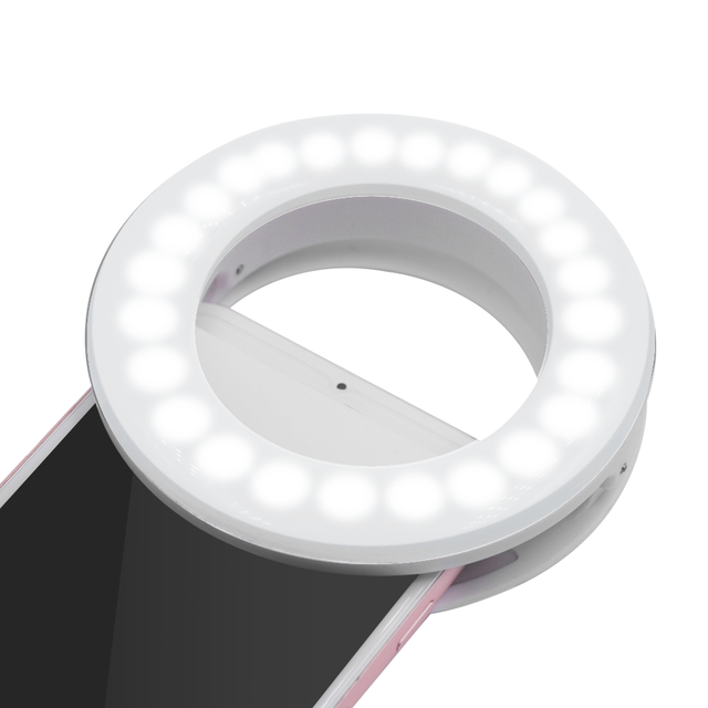 Boutique Mini Portable Flash Light LED Smartphone Clip on Ring Selfie Light