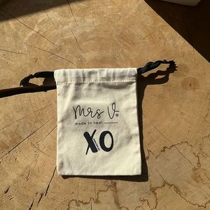 Personalized 100% Cotton Muslin Jewelry <b>Pouch</b> Customized Cotton Canvas <b>Drawstring</b> Bag - Product Image 3
