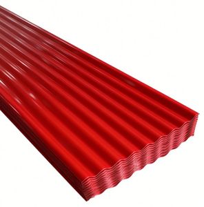 Tôles d'acier ondulées pour toiture en zinc rouge, personnalisées en usine, avec revêtement couleur PPGI. - Product Image 1