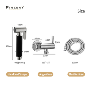 PINEBAY, оптовая продажа, Изготовление по индивидуальному заказу, ручной распылитель для биде, смеситель для ванной SUS304, спрей для унитаза, женский набор для чистки Shattaf - Product Image 5