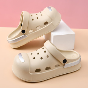 Women's Platform <b>Clogs</b> Breathable Non Slip EVA Summer Beach Sandals Couple Slippers Solid Color Thick Sole 3.5cm - Product Image 4