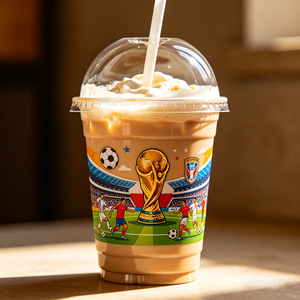 Gobelets à bulles personnalisés imprimés directement de l'usine, avec couvercles, pour les fêtes de football et les magasins de boissons - Product Image 1