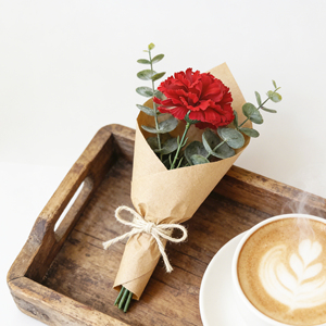Fleur artificielle unique en velours à longue tige, œillets rouges et pivoines, <span class=keywords><strong>pour</strong></span> la Fête des Mères, les funérailles, les commémorations, les vases, les entrées et la décoration intérieure - Product Image 3