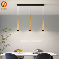 Lampe suspendue LED minimaliste moderne en aluminium, éclairage suspendu noir et blanc, lampes cylindriques, tube lumineux, pour la maison et le bureau