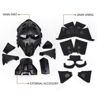 Masque d'Halloween de haute qualité Casque de protection tactique complet avec Rails latéraux ARC Ventilateur de montage NVG