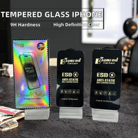 Protection d'écran en verre trempé 3D anti-statique ESD à découpe diamantée pour iPhone 17 Pro Max 16 15 14 Plus 13 12 11 Pro - 9H