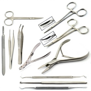 <b>Nail</b> Nippers Podiatry Instrument Set Extra Strong Surgical Tools 11-Piece Foot Care Medical Grade Stainless Steel Pedicure Set - Product Image 1