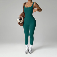 Combinaison de yoga côtelée une pièce pour femme, style euro-américain, dos nu, pantalon long, tenue de sport et fitness pour l'extérieur