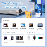Chargeur mural rapide PPS PD 3.0 100W 3 ports USB A GaN pour ordinateur portable 65W USB C compatible MacBook iPhone 17 16 Samsung