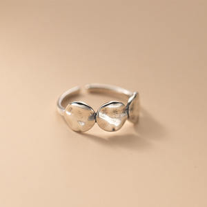 Bague Vintage en argent thaïlandais ovale à Surface lisse pour femmes, bagues réglables, bijoux fins pour cadeaux en argent Sterling 925 - Product Image 2