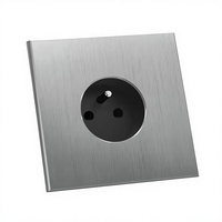 Prise murale en acier inoxydable brossé, panneau de prise électrique Schuko, norme européenne moderne, installation facile