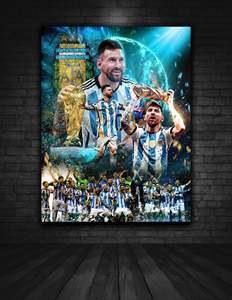 Stampa su Tela 'La Conquista del Mondo' di <span class=keywords><strong>Messi</strong></span>, Decorazione Murale per la Casa - Product Image 2