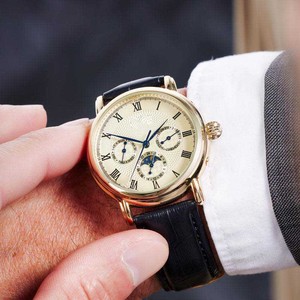 Reloj de Hombre con Caja de Oro Fundido, Logotipo Personalizado, Mecánico Automático, Esfera con Números Romanos, Fondo Transparente, Reloj de Pulsera para Hombre - Product Image 5