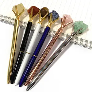 Wholesale Natural Crystal Metal Pen And Customized Logo Pen For Gift