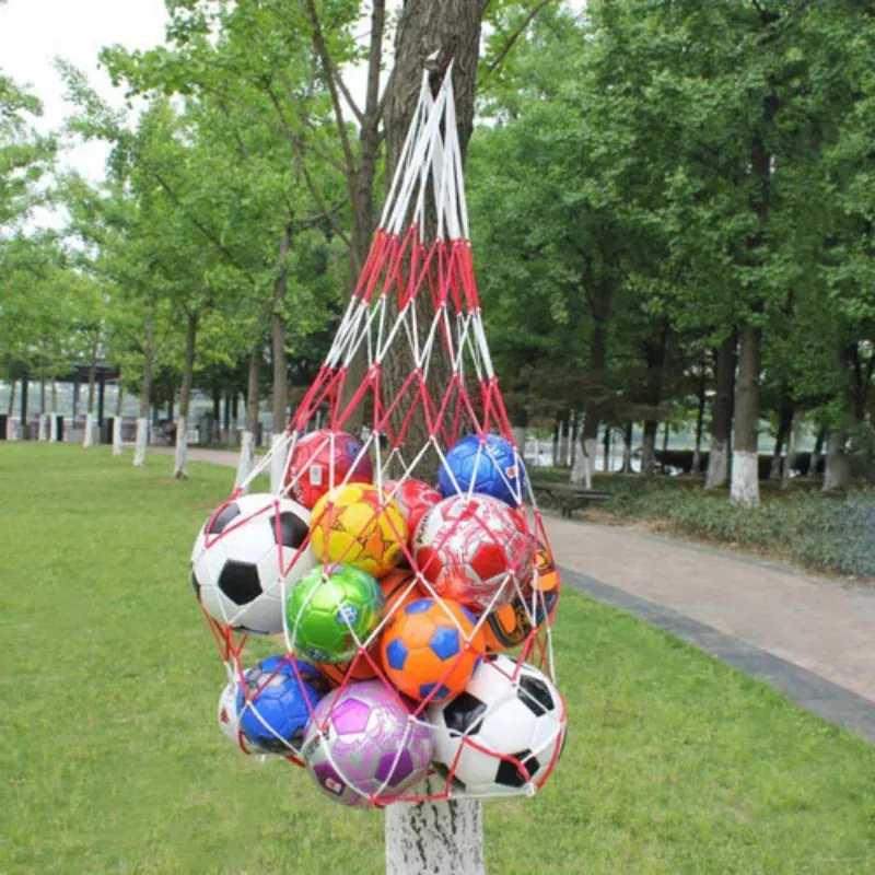 1 cái 10 quả bóng mang theo túi lưới thể thao ngoài trời lưới bóng đá thiết bị thể thao cầm tay Bóng Rổ Bóng chuyền túi lưới