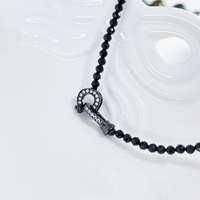 Nouveau tour de cou bijoux populaires avec perle perlée à la mode hip-hop titane noir collier de perles pour hommes et femmes collier empilé