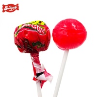 New Wholesale Halal Sweets Sour OEM High Quality Fruity Big Size Bubble Gum Lollipop with Tatoo Inside Hard Candy Bag Filling