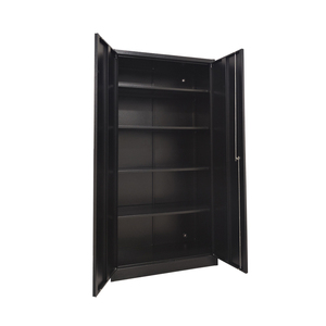 Gabinete de almacenamiento de doble puerta de acero negro, almacenamiento de artículos y organización, <span class=keywords><strong>archivador</strong></span> de <span class=keywords><strong>oficina</strong></span> con cerradura para taller escolar - Product Image 4