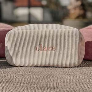 Bolsa de Maquillaje Coreana con Diseño a Cuadros y Cierre de Cremallera, Almacenamiento Simple y Elegante para Pinceles y Bolígrafos, para Uso Escolar - Product Image 4