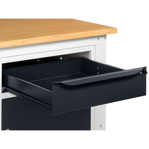 Fami WORK1511 Établi réglable de 150cm avec plateau en bois, 2 armoires et 2 tiroirs - Product Image 4