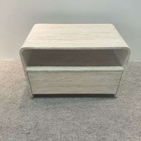 Tables de Chevet Modernes de Luxe en Marbre Travertin, Tables d'Appoint pour Salon, Tables d'Appoint pour Canapé, Meubles de Chambre à Coucher avec Tiroirs