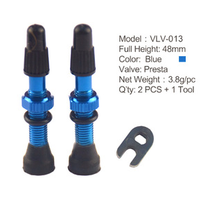 Tige de valve Presta 60 mm en alliage d'aluminium noir, outil pour valve de pneu de vélo, accessoire de cyclisme - Product Image 2